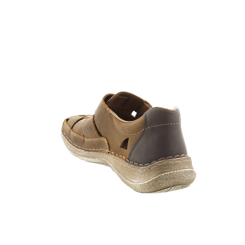 Rieker 03078-25 Brown Mens Closed Toe Leather Touch Fastening Sandals