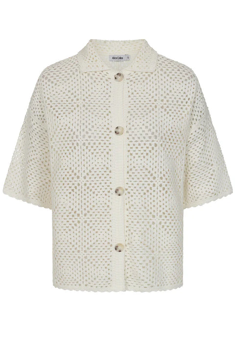 Alice Collins Nadia Crochet Vest Wild Oat