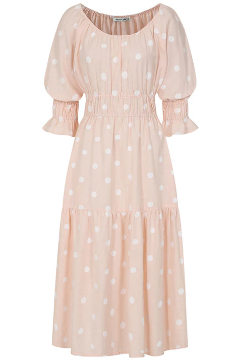Alice Collins May Dress Chalk Pink/ White