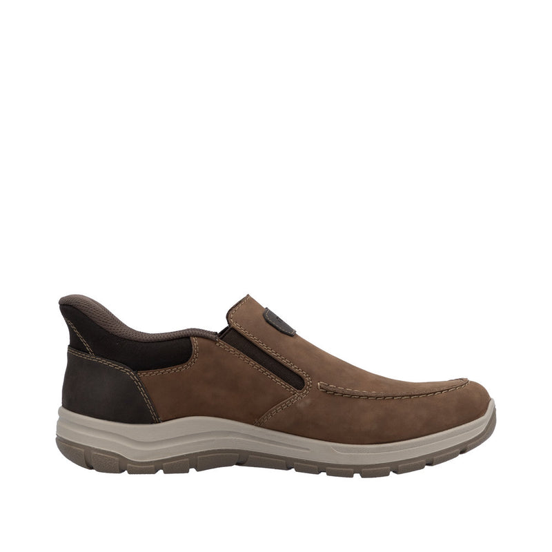 Mocassin Rieker Homme 03655 - Marron, Cuir Véritable, Semelle Intérieure Amovible