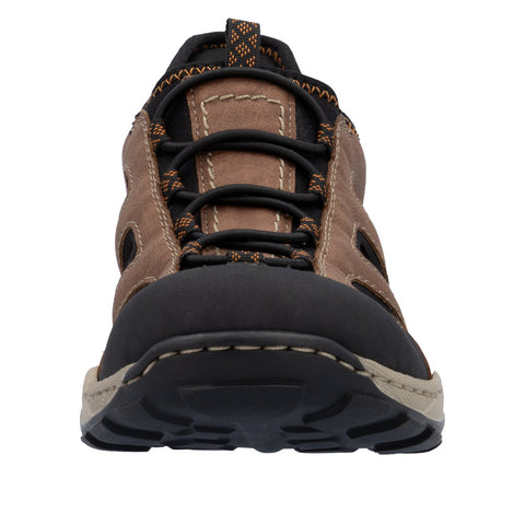 Rieker 08078-24 Brown Combination Mens Ready2Go Lightweight Breathable Slip On Shoes