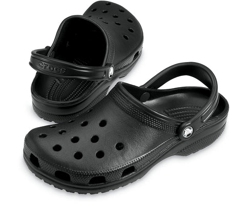 Crocs Classic Clog Black Kids Boys Girls Croslite Casual Comfy Lightweight Beach Slip On Shoes
