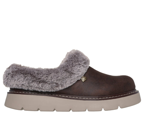 Skechers 114762/CHOC Chocolate Womens Keepsakes Lite - Cozy Blend Comfort Soft Slip On Mule Slippers