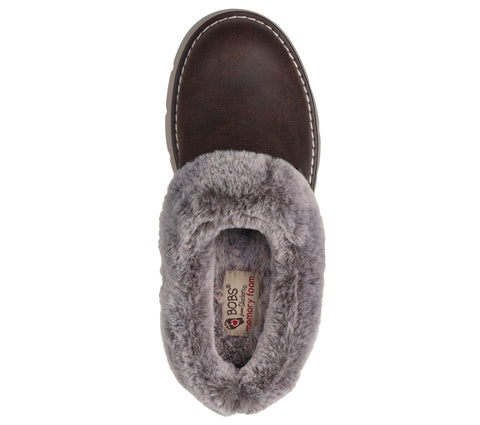 Skechers 114762/CHOC Chocolate Womens Keepsakes Lite - Cozy Blend Comfort Soft Slip On Mule Slippers
