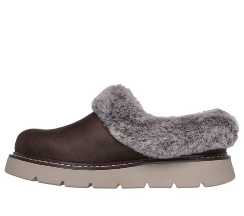 Skechers 114762/CHOC Chocolate Womens Keepsakes Lite - Cozy Blend Comfort Soft Slip On Mule Slippers