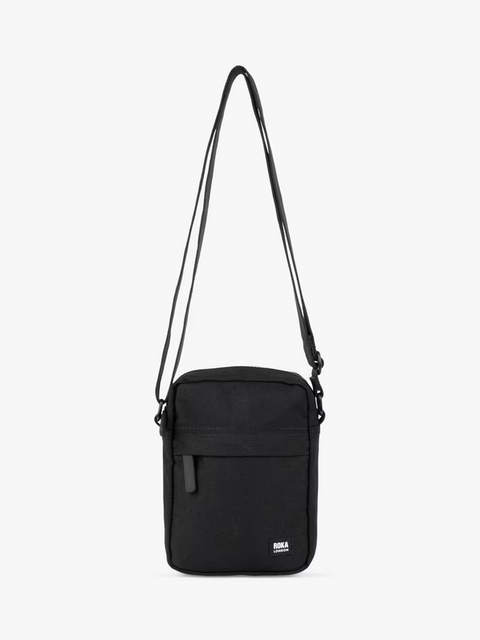 Roka Bond All Black Ash Recycled Canvas Crossbody Bag