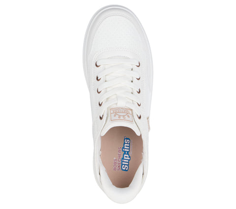 Skechers Slip-Ins 114825/WHT White BOBS D'Vine - So Flattered Womens Casual Comfort Hands Free Slip On Shoes Trainers