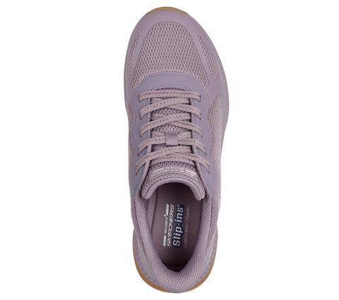 Skechers Slip - Ins 117624/PUR Purple Bobs Squad 4 - Staple Look Womens Casual Comfort Hands Free Slip On Shoes
