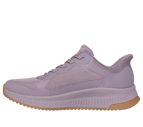 Skechers Slip - Ins 117624/PUR Purple Bobs Squad 4 - Staple Look Womens Casual Comfort Hands Free Slip On Shoes