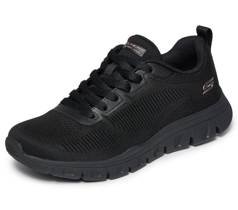 Skechers 117700/BBK Black Bobs B Lite Womens Casual Comfort Lace Up Trainers