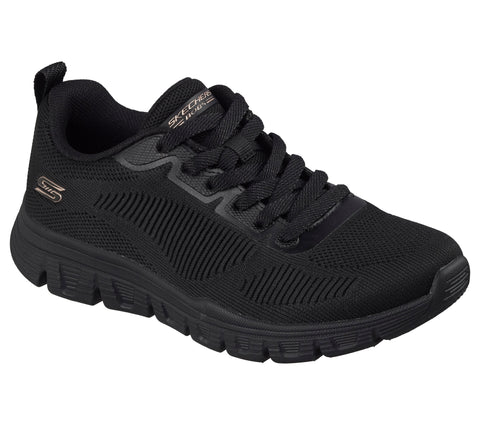 Skechers 117700/BBK Black Bobs B Lite Womens Casual Comfort Lace Up Trainers