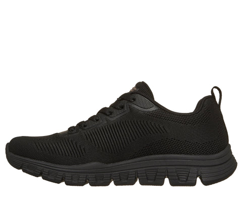 Skechers 117700/BBK Black Bobs B Lite Womens Casual Comfort Lace Up Trainers