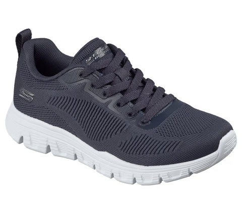 Skechers 117700/DKNV Dark Navy Bobs B Lite Womens Casual Comfort Lace Up Trainers