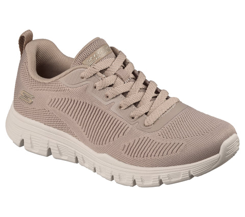 Skechers 117700/TPE Taupe Bobs B Lite Womens Casual Comfort Lace Up Trainers