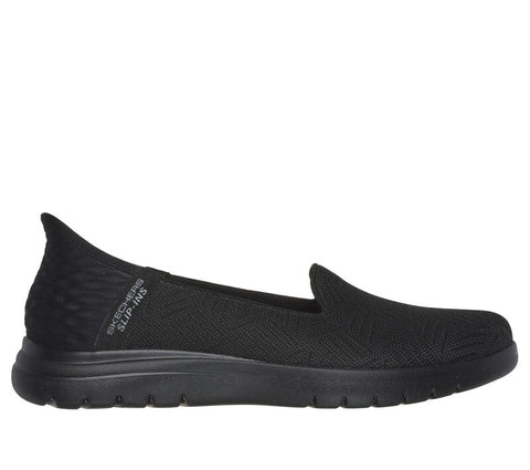 Skechers Slip - Ins 138182/BBK Black Womens On - The - Go Flex - Clover Hands Free Slip On Trainers Shoes