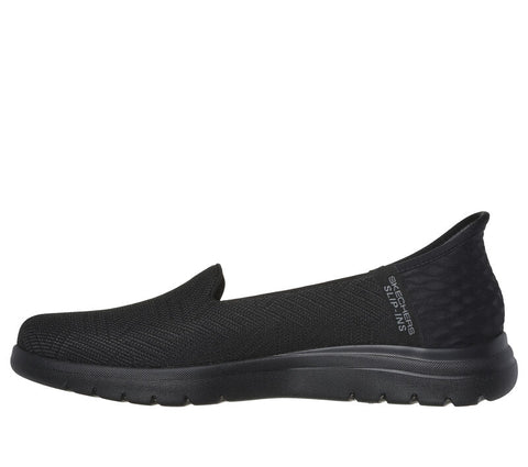 Skechers Slip - Ins 138182/BBK Black Womens On - The - Go Flex - Clover Hands Free Slip On Trainers Shoes