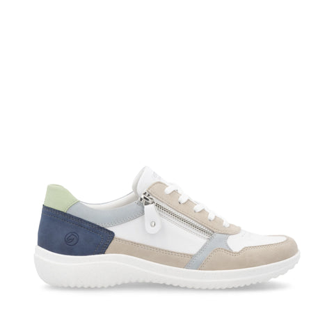 Remonte D1E06-81 Womens Blue Jeans Combi Leather Lace Up Trainers