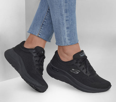 Skechers 150051/BBK Black Arch Fit 2.0 Big League Womens Lace Up Trainers