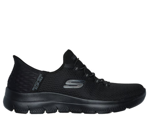 Skechers Slip - Ins 150123W/BBK Black Summits Wide Fit Womens Casual Comfort Hands Free Slip On Shoes