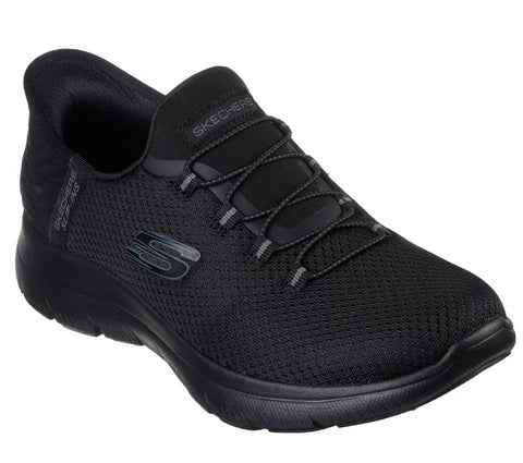 Skechers Slip - Ins 150123W/BBK Black Summits Wide Fit Womens Casual Comfort Hands Free Slip On Shoes