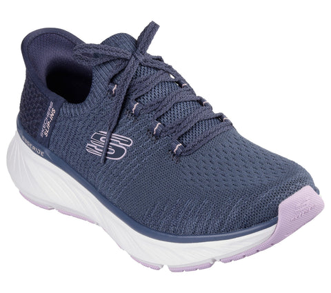 Skechers Slip-ins 150470/NVLV Navy Lavender Relaxed Fit: Edgeride - Impression Womens Casual Comfort Hands Free Slip On Shoes Trainers
