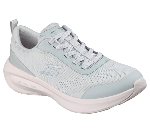 Skechers 150572/GYPK Grey Pink Skechers Plush Foam Womens Casual Comfort Lace Up Trainer