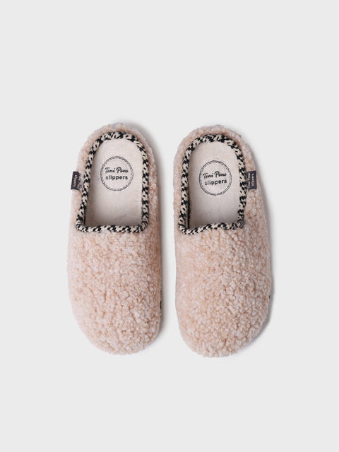 Toni Pons Darla-SB Beige Womens Sheepskin Clog Style Slippers