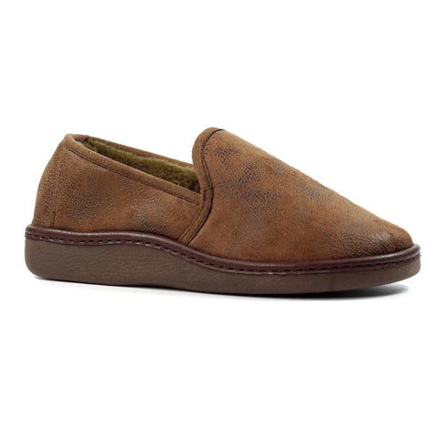 Lazy Dogz Manor II Brown Mens Comfort Fleece Lined Slippers