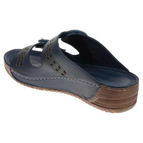 Adesso Juno Navy Womens Comfort Casual Touch Fastening Mules Sandals