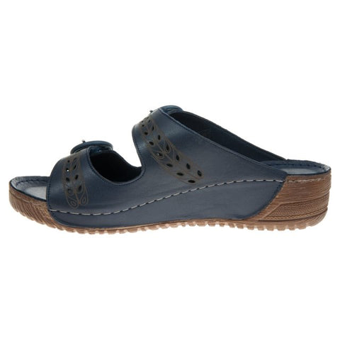 Adesso Juno Navy Womens Comfort Casual Touch Fastening Mules Sandals