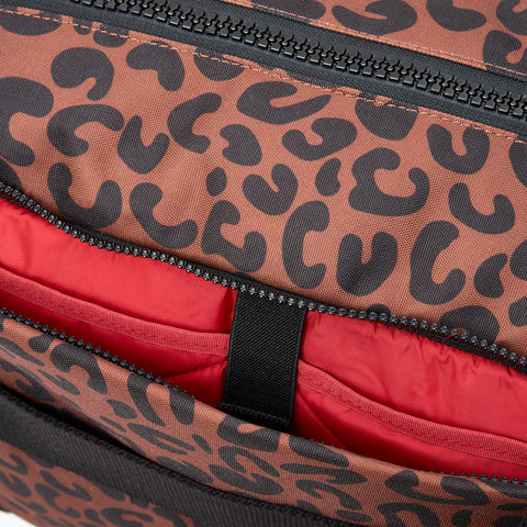 Roka Gatwick Scarlet Leopard Print Recycled Canvas Travel Bag