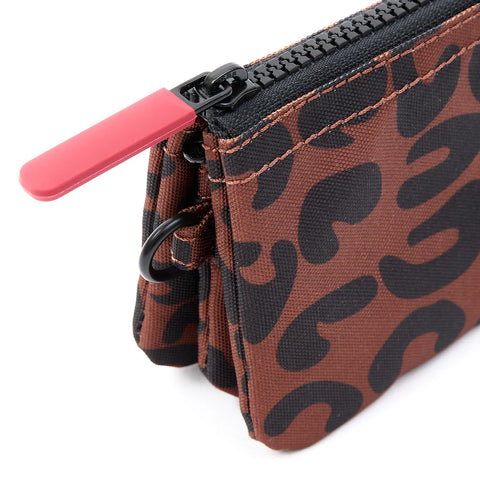 Roka Carnaby Scarlet Leopard Print Recycled Canvas Wallet