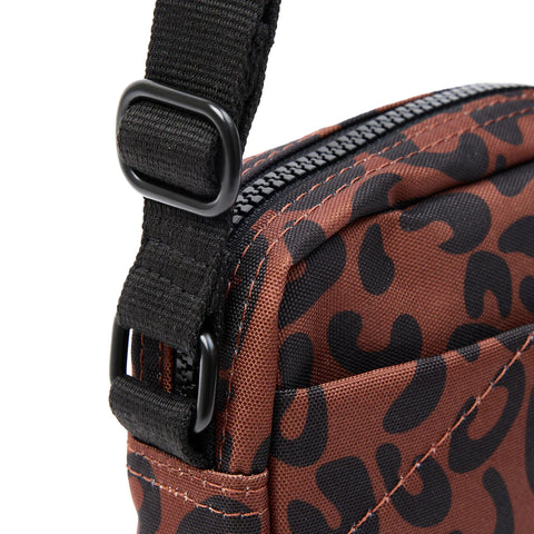 Roka Bond Scarlet Leopard Print Recycled Canvas Crossbody Bag