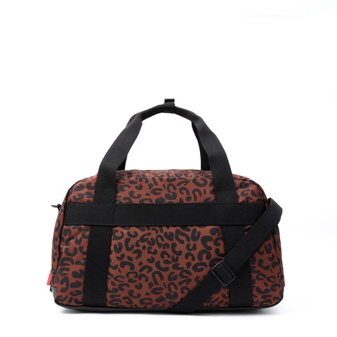Roka Gatwick Scarlet Leopard Print Recycled Canvas Travel Bag