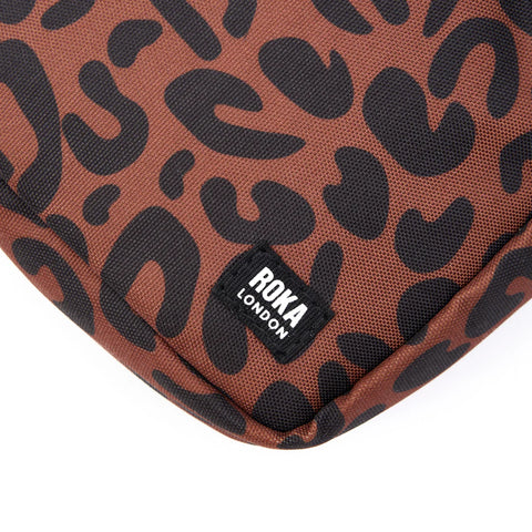 Roka Bond Scarlet Leopard Print Recycled Canvas Crossbody Bag