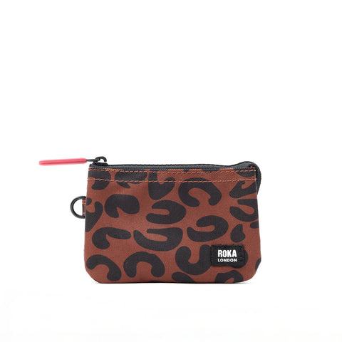 Roka Carnaby Scarlet Leopard Print Recycled Canvas Wallet
