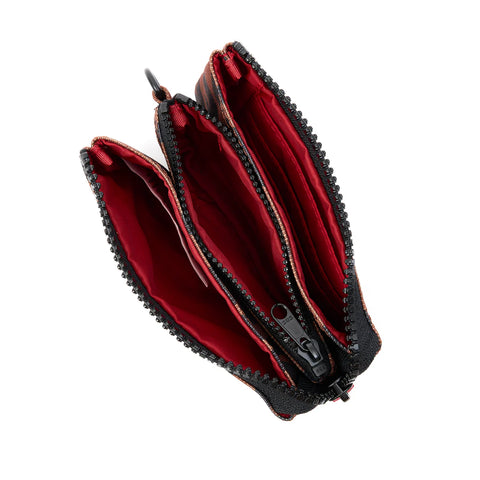 Roka Carnaby Scarlet Leopard Print Recycled Canvas Wallet