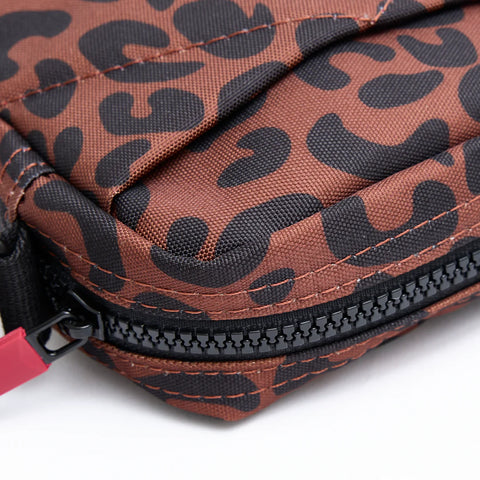 Roka Bond Scarlet Leopard Print Recycled Canvas Crossbody Bag