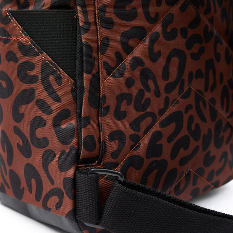 Roka Canfield B Medium Scarlet Leopard Print Recycled Canvas Roll-top Backpack