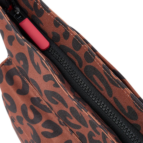 Roka Kennington B Medium Scarlet Leopard Print Recycled Canvas Cross Body Bag