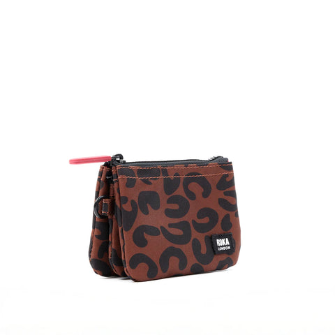 Roka Carnaby Scarlet Leopard Print Recycled Canvas Wallet