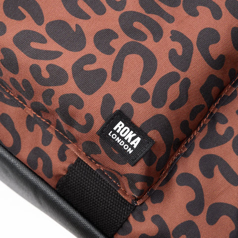 Roka Gatwick Scarlet Leopard Print Recycled Canvas Travel Bag