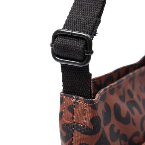 Roka Kennington B Medium Scarlet Leopard Print Recycled Canvas Cross Body Bag