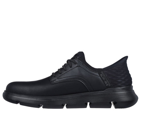 Skechers Slip Ins 205046/BBK Black Mens Casual Comfort Slip On Elastic Lace Shoes
