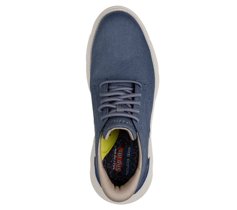 Skechers Slip Ins 205352/BLU Blue Garza - Clive Mens Canvas Casual Comfort Hands Free Slip On Shoes
