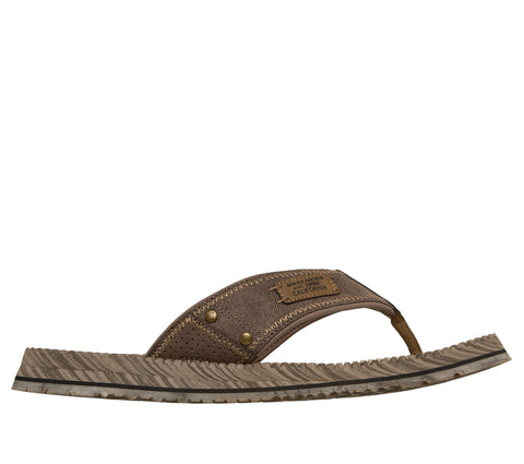 Skechers 205719/BRN Brown Quill Mens Toe Post Sporty Flip Flops