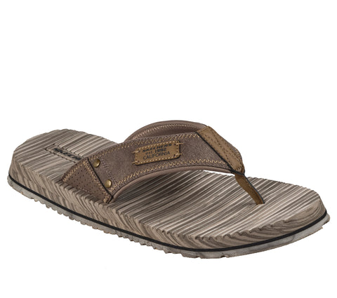 Skechers 205719/BRN Brown Quill Mens Toe Post Sporty Flip Flops