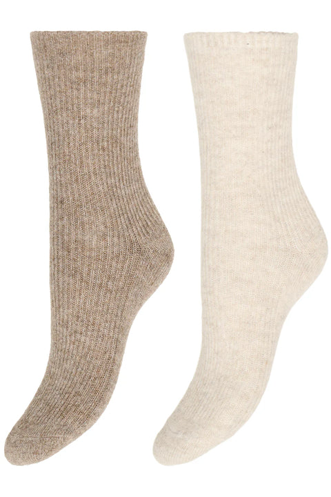 B.YOUNG BYVISOXY 2 PACK SOCKS 20818401 WHITE / NATURAL Size EU 36-38