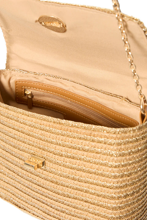 B.Young 20819005 Byviesta Natural Medium Straw Shoulder Bag
