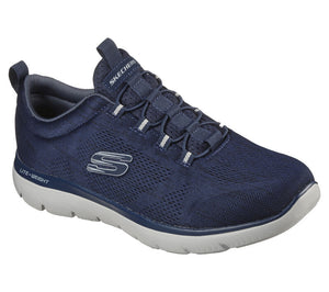 Skechers 232186/NVY Navy Mens Casual Comfort Elastic Lace Trainers
